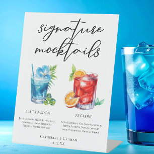 Expositor En L Mocktails de Laguna Azul sin alcohol y Negroni