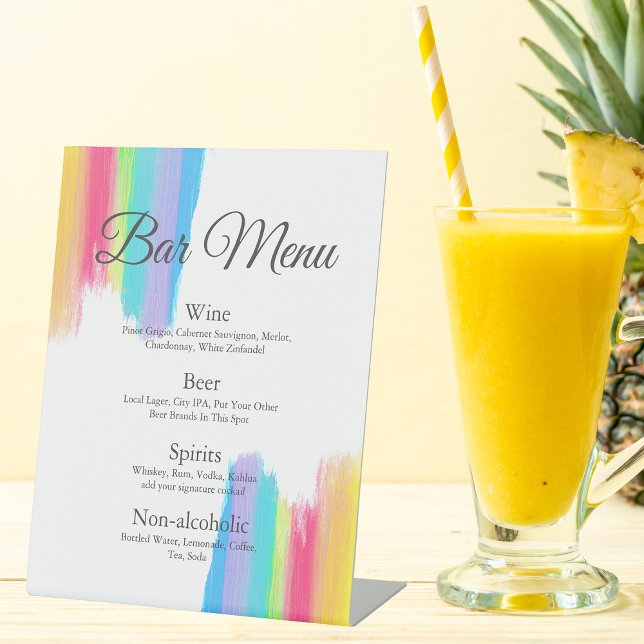 Expositor En L Moda acuarela arcoiris Menú de bebidas Bodas LGBTQ (Subido por el creador)