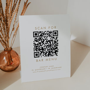 Expositor En L Moda Barra de tipografía dorada Menú Código QR