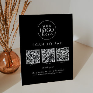 Expositor En L Moda Black Business Logo QR Code Scan To Pay