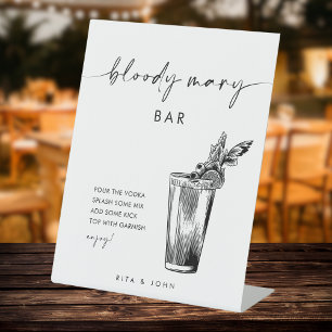 Expositor En L Moda Bloody Mary Bar Rótulo Boda