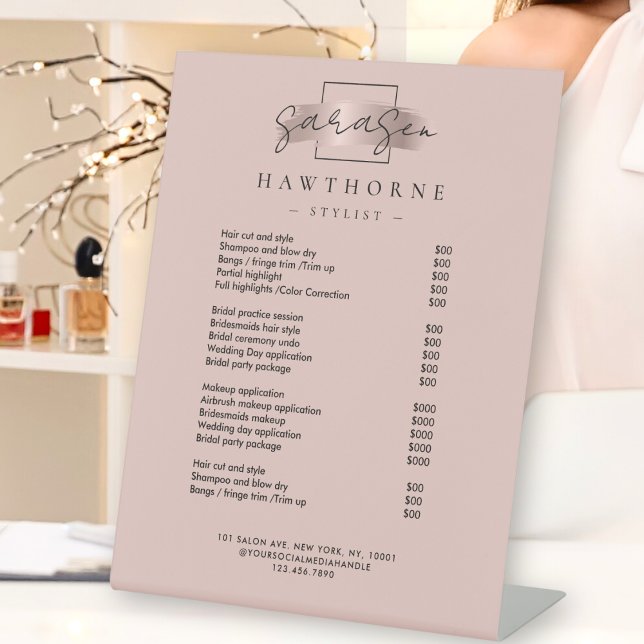 Expositor En L Moda Brush Stroke Salon Price List Services Modern (Subido por el creador)