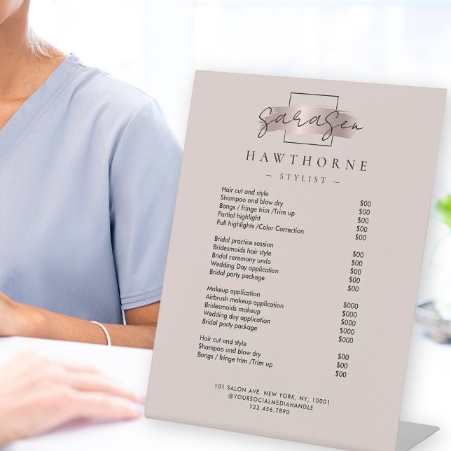 Expositor En L Moda Brush Stroke Salon Price List Services Modern (Subido por el creador)