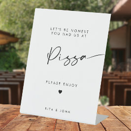 Expositor En L Moda caligrafía moderna Boda Pizza Bar Rótulo