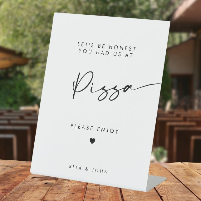 Expositor En L Moda caligrafía moderna Boda Pizza Bar Rótulo (Subido por el creador)