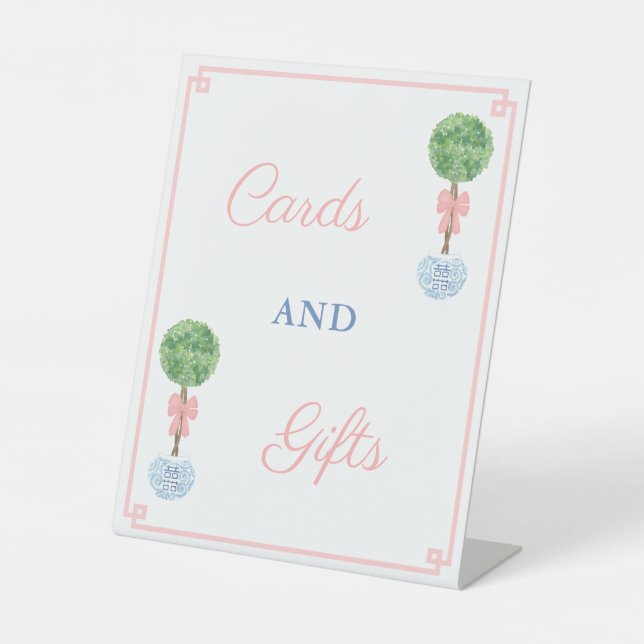 Expositor En L Moda Chinoiserie Chica Tarjetas Baby Shower Y Rega (Anverso)