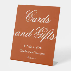 Expositor En L Moda De Tarjetas Y Regalos Boda Moderno De Óxido
