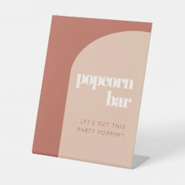 Expositor En L Moda durazno arco de terracota boda Popcorn bar