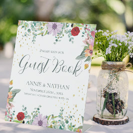 Expositor En L Moda Flores silvestres Invitado Libro Boda Día Flo