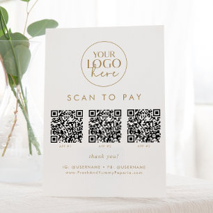 Expositor En L Moda Gold Business Logo QR Code Scan To Pay