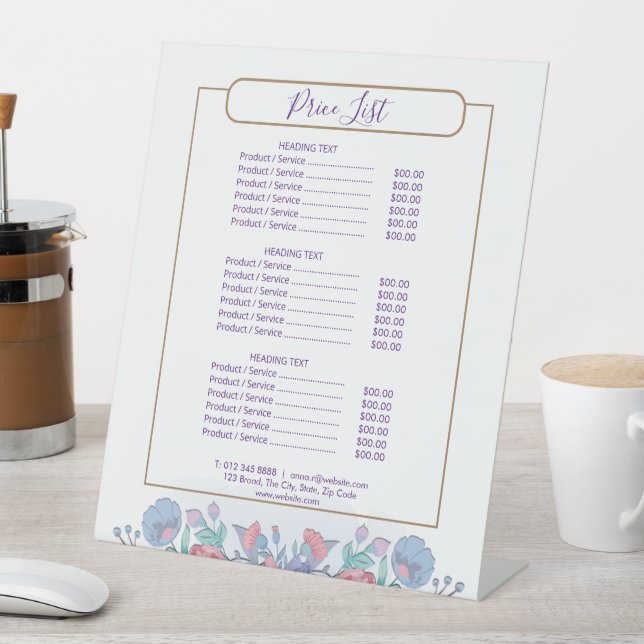 Expositor En L Moda moderna acuarela Hidrangeas azules Floral (In Situ)