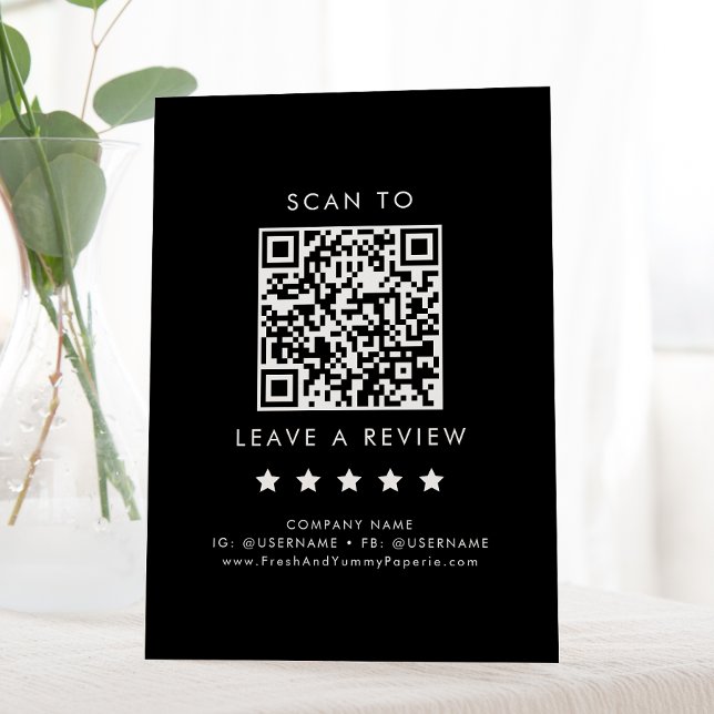 Expositor En L Moda Negra Negocio Código QR Dejar Una Revisión (Subido por el creador)