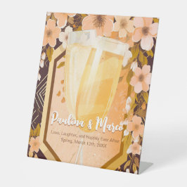 Expositor En L Moda Peach Floral Champagne Bridal Shower Fiesta