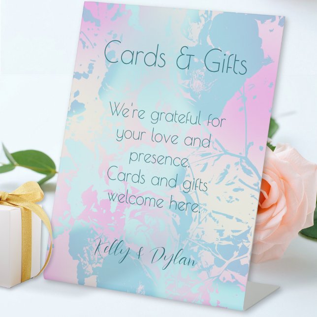 Expositor En L Modern Abstract Pastel Wedding Cards and Gifts (Subido por el creador)