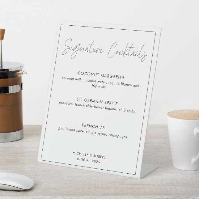 Expositor En L Modern Calligraphy Script Bar Cocktails Boda (In Situ)