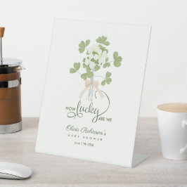Expositor En L Modern Chic Lucky Shamrock with Bow baby shower