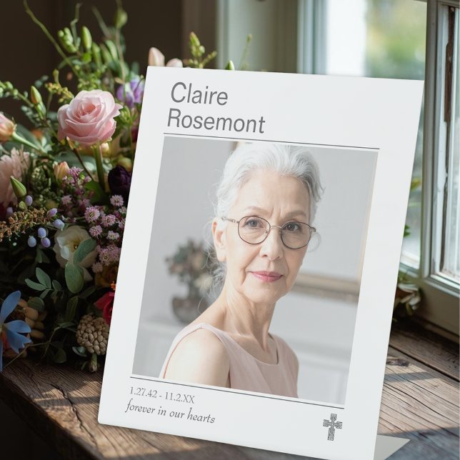 Expositor En L Modern Forever In Our Hearts Funeral Pedestal Sign (Modern Forever In Our Hearts Funeral Pedestal Sign
)