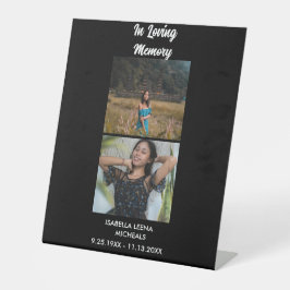 Expositor En L Modern Funeral Personalized 2 Photo Memorial