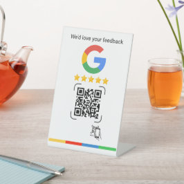 Expositor En L Modern Google Review QR Scan Stand