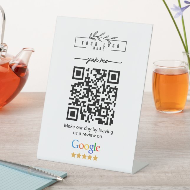 Expositor En L Modern Google Reviews Business Link QR Code   (In Situ)