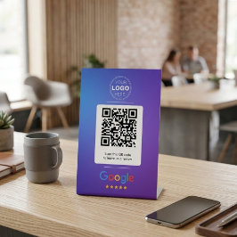 Expositor En L Modern Gradient Blue Purple Google Review QR Code