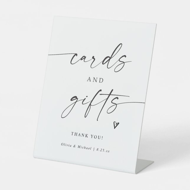 Expositor En L Modern Handwritten Cards & Gifts Wedding (Anverso)