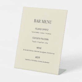Expositor En L Modern Minimal Wedding Bar Menu Sign