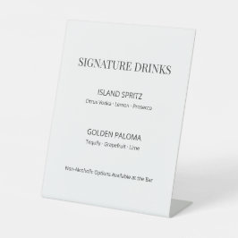 Expositor En L Modern Minimal Wedding Signature Drinks Sign