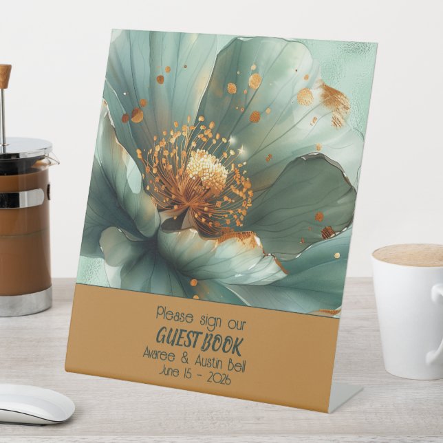 Expositor En L Modern Minimalist Emerald and White Wedding  (In Situ)