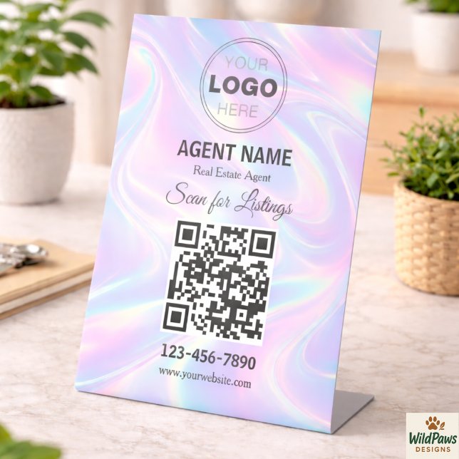 Expositor En L Modern Minimalist Real Estate Listing Scan (Modern Minimalist Real Estate Listing Scan Pedestal Sign)