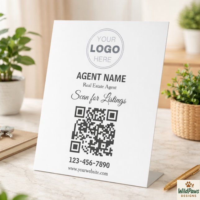 Expositor En L Modern Minimalist Real Estate Listing Scan (Modern Minimalist Real Estate Listing Scan Pedestal Sign
)