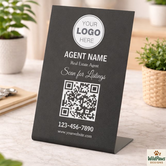 Expositor En L Modern Minimalist Real Estate Listing Scan (Modern Minimalist Real Estate Listing Scan Pedestal Sign
)