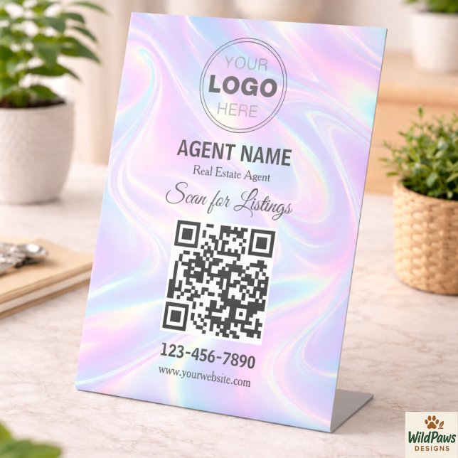 Expositor En L Modern Minimalist Real Estate Listing Scan (Modern Minimalist Real Estate Listing Scan Pedestal Sign
)