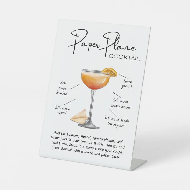 Expositor En L Modern Paper Plane Cocktail (Anverso)