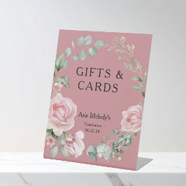 Expositor En L Modern Pink Roses Script Graduation Gifts & Cards
