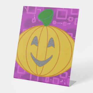 Expositor En L Modern Pumpkin Pedestal Sign