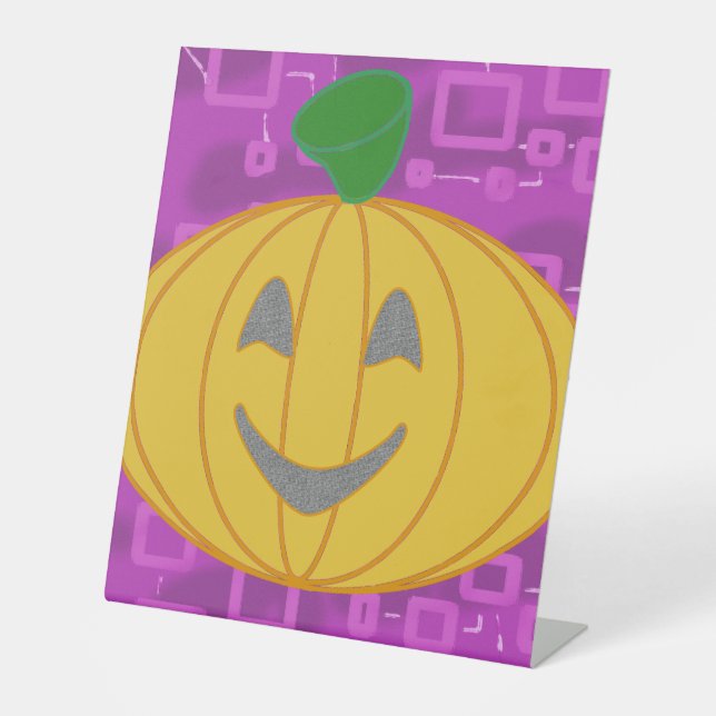 Expositor En L Modern Pumpkin Pedestal Sign (Anverso)