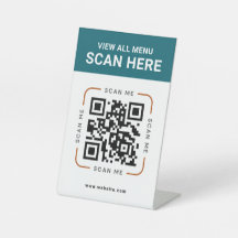 Modern QR Code  | Digital Menu Tabletop Sign