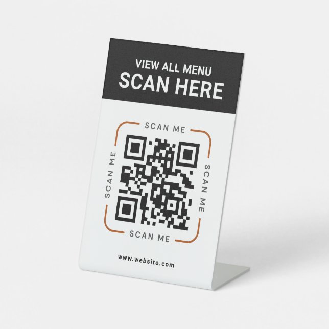 Expositor En L Modern QR Code  | Digital Menu Tabletop Sign (Anverso)