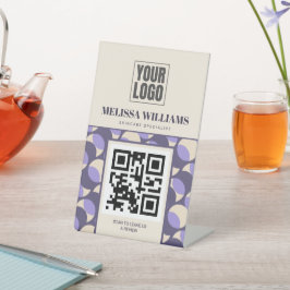 Expositor En L Modern Retro Lavender Geometric Pedestal Sign