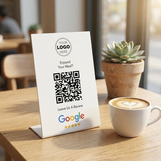 Expositor En L Modern Scan To Review Google QR Code Feedback (Boost Your Restaurant Reviews! Google Review QR Code Pedestal Sign)