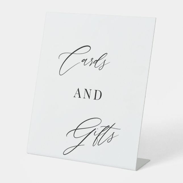 Expositor En L Modern Script | Cards & Gifts Wedding Tabletop (Anverso)