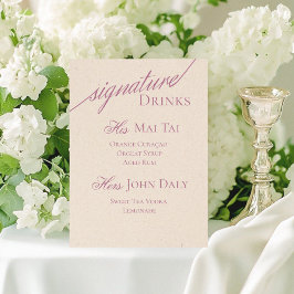 Expositor En L Modern Serif Purple Signature Cocktail Boda