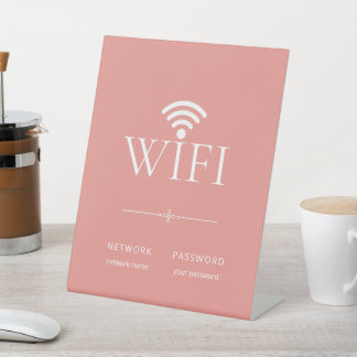 Expositor En L Modern Simple WiFi Network Password Sign Peach
