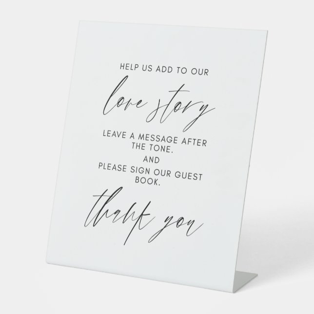 Expositor En L Modern Wedding Audio Guestbook Sign | Phone Guest  (Anverso)