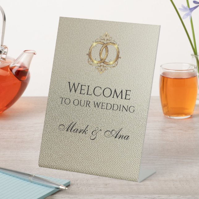 Expositor En L Modern Wedding Welcome Sign (In Situ)