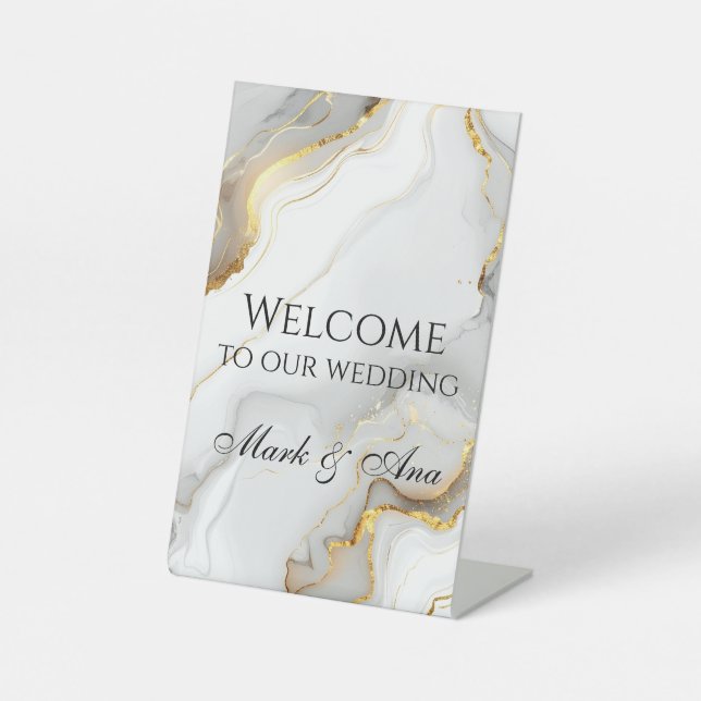 Expositor En L Modern Wedding Welcome Sign (Anverso)