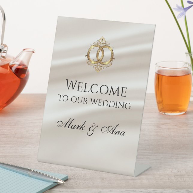 Expositor En L Modern Wedding Welcome Sign (In Situ)