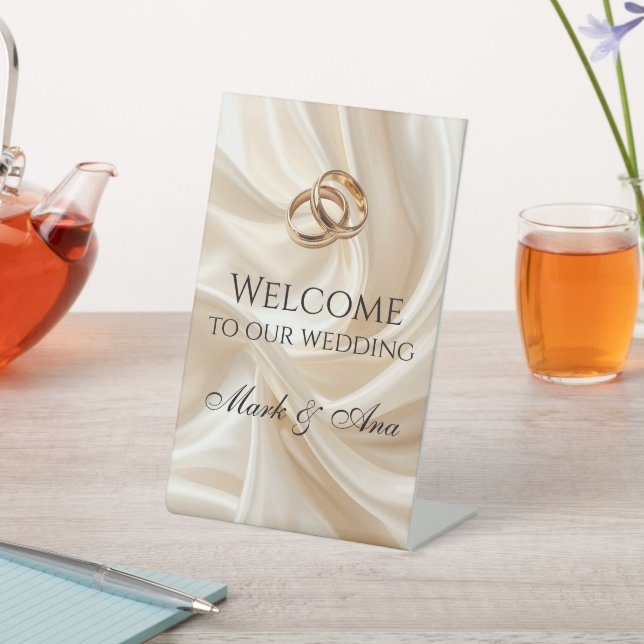 Expositor En L Modern Wedding Welcome Sign (In Situ)