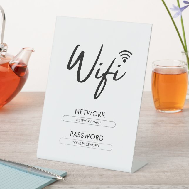 Expositor En L Modern Wifi Password Network  (In Situ)